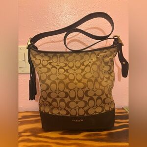 Coach Signature Canvas & Leather Duffle Shoulder Bag | Style 25380